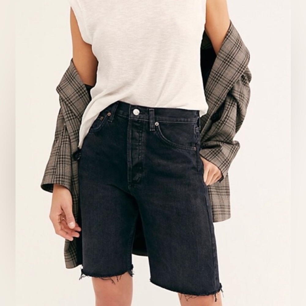 Agolde 90's Denim Shorts in Nix Black